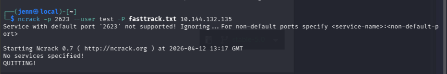 ncrack running — feels a bit hostile